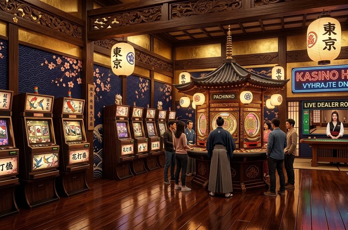 Tokyo Casino hry — herní lobby s automaty a tematickou japonskou atmosférou